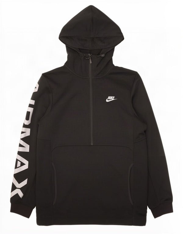 Nike Dame Air Max Oversized Zip Neck Hoodie Jumper UK 10 Small Black