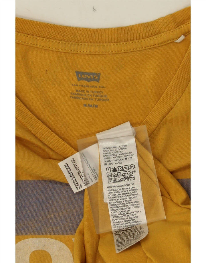 Levi's Herre grafisk T-shirt Top Medium Gul Colourblock Bomuld