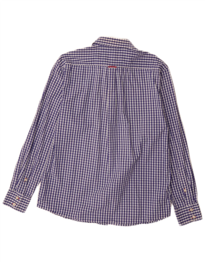 Crew Clothing Herre skræddersyet pasform Skjorte Stor blå Gingham Bomuld