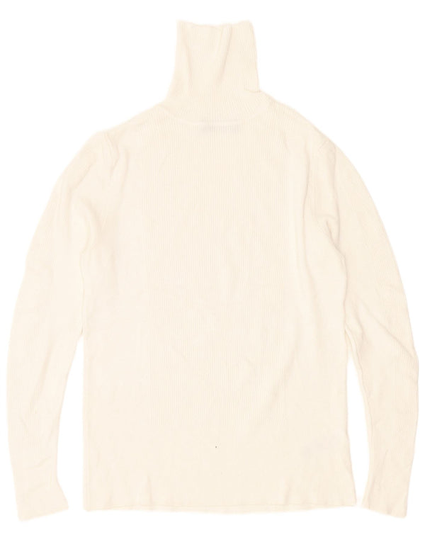 Marks & Spencer Dame Turtle Neck Jumper Sweater UK 14 Medium White