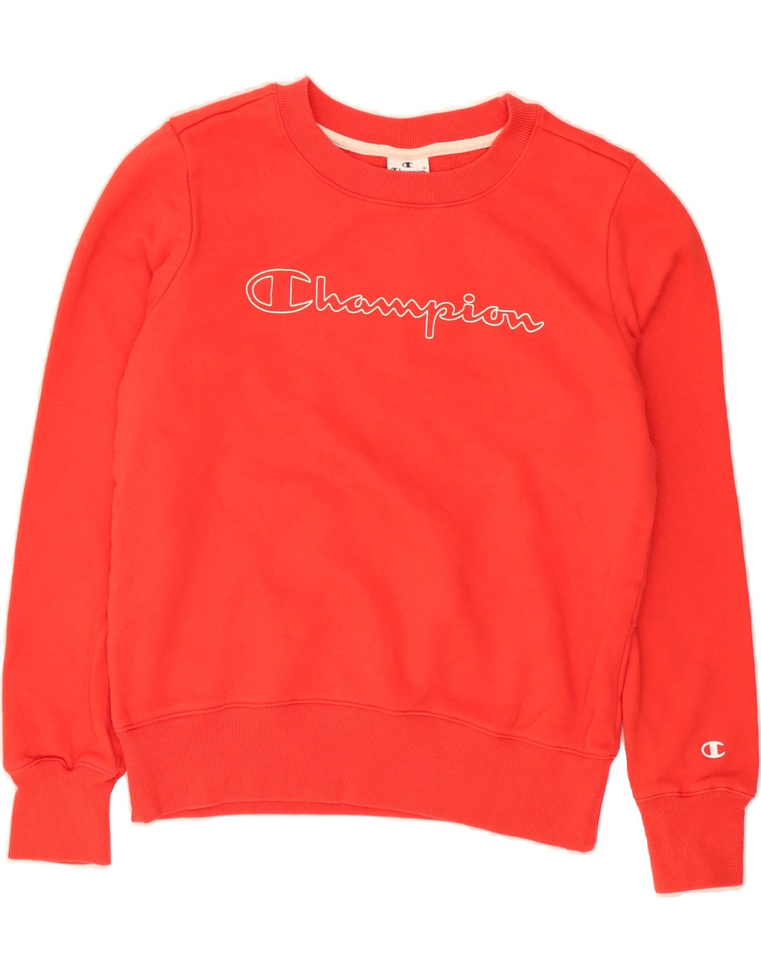 CHAMPION Womens Graphic Sweatshirt Jumper UK 10 Small Red Cotton Vintage Champion and Second-Hand Champion from Messina Hembry 