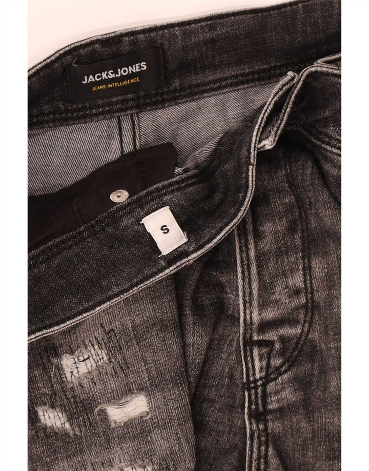 Jack & Jones Herre Distressed Regular Denim Shorts Små W32 Grå Bomuld