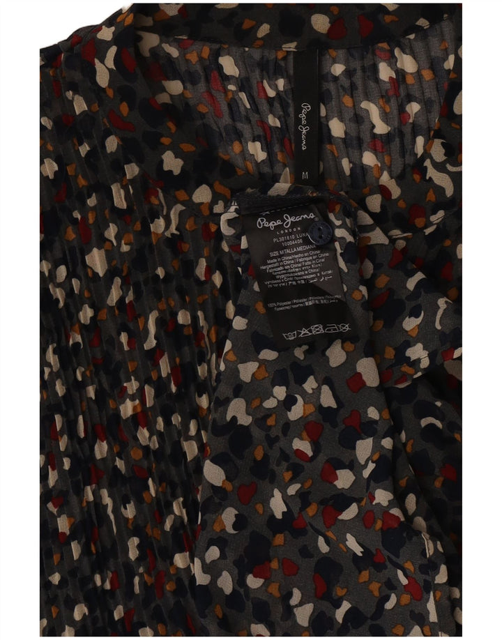 PEPE Jeans Dame Oversized skjorte Bluse UK 14 Medium Multicolored Spotted