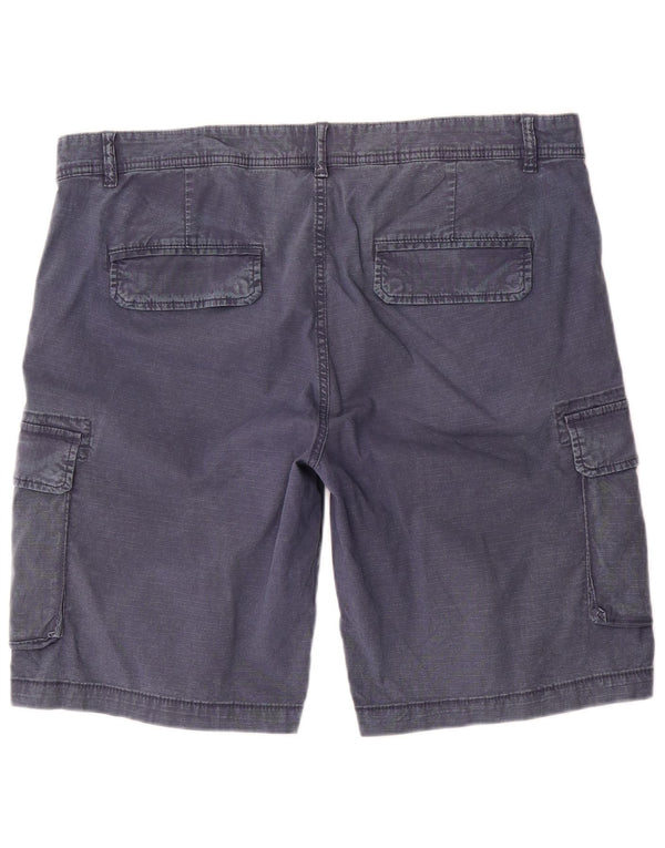 Vintage herre Regular Fit Cargo Shorts W38 XL Marineblå Bomuld