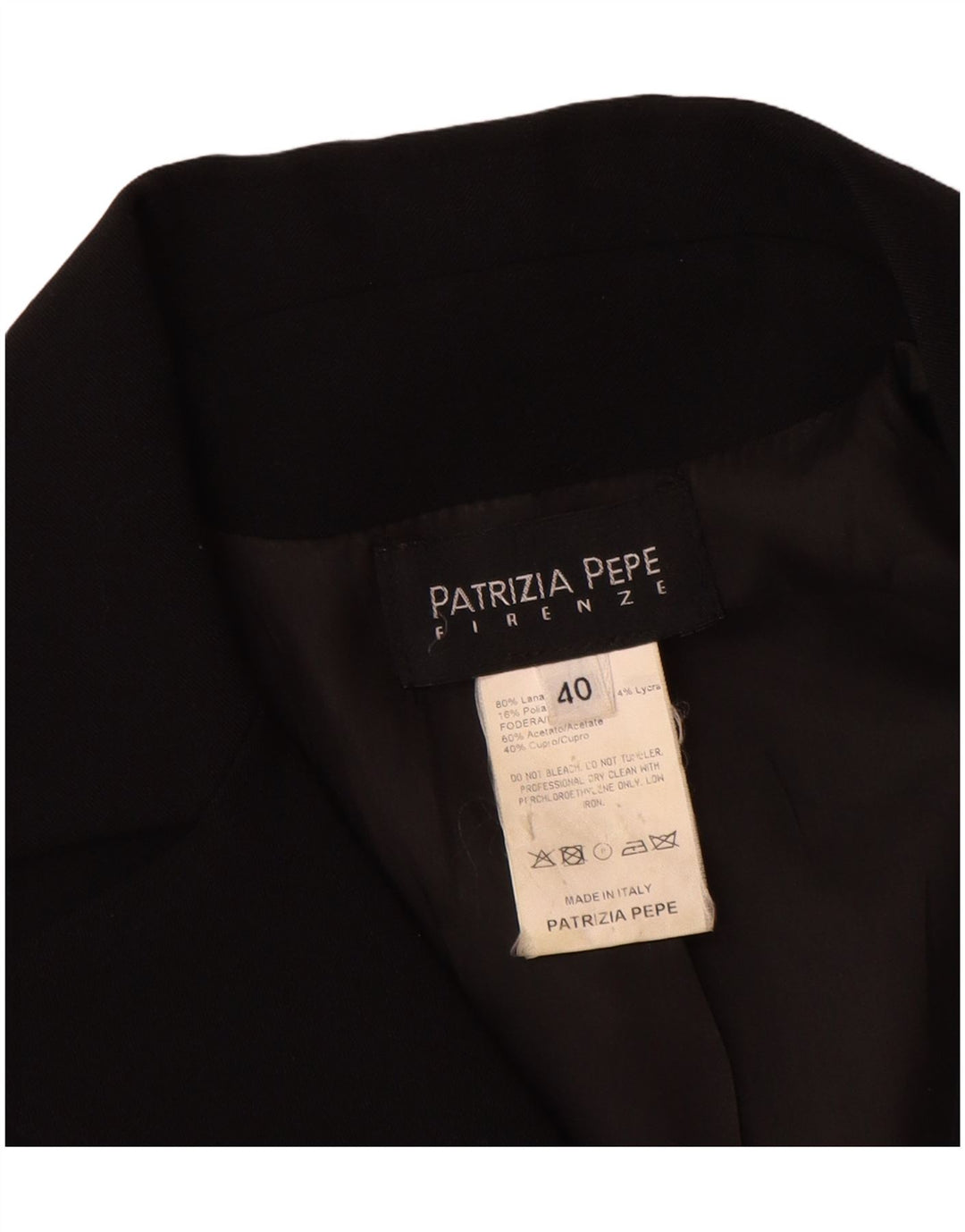 Patrizia Pepe Dame 1 Knap Blazer Jakke IT 40 Lille Sort Uld