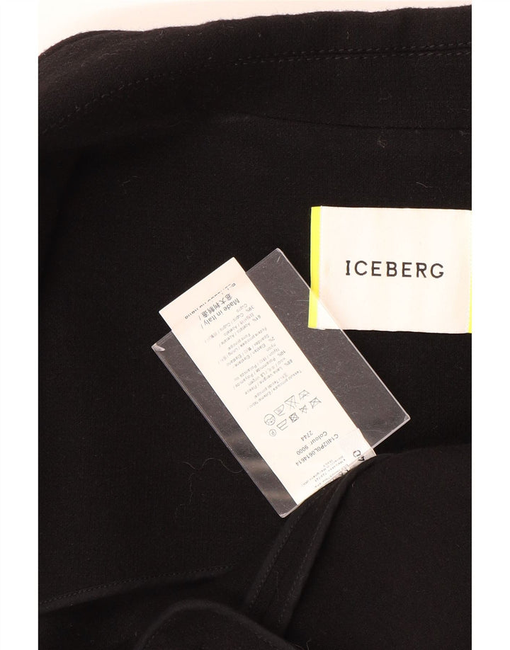 Iceberg Dame Loose Fit Double Breasted Blazer Jacket IT 40 Small Black