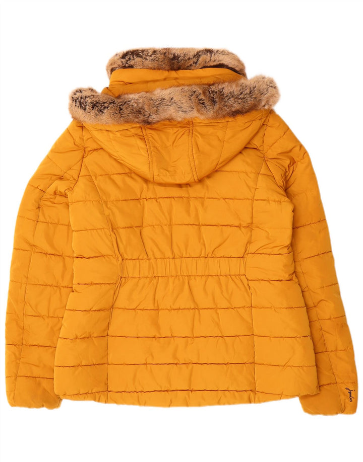 Joules Polstret hættejakke til kvinder UK 12 Medium Gul Polyester