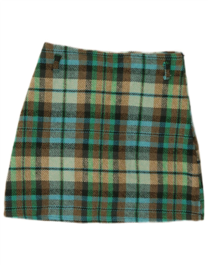 Vintage Dame Mini-nederdel Small W26 Flerfarvet ternet akryl