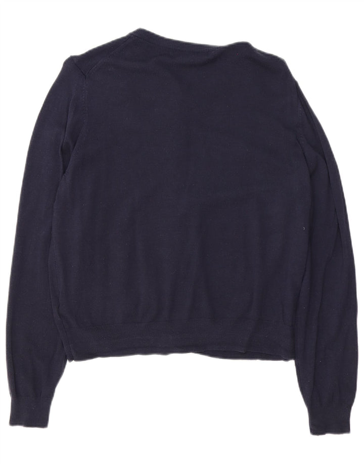 Marks & Spencer Dame Cardigan Sweater UK 16 Large Navy Blue Viscose