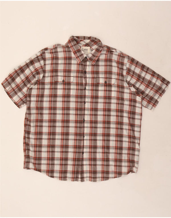 LEE Dungarees til mænd Kortærmet skjorte XL flerfarvet ternet bomuld