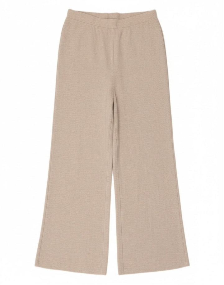 Zara Womens Tracksuit Bukser med brede ben UK 14 Large Off White Polyester
