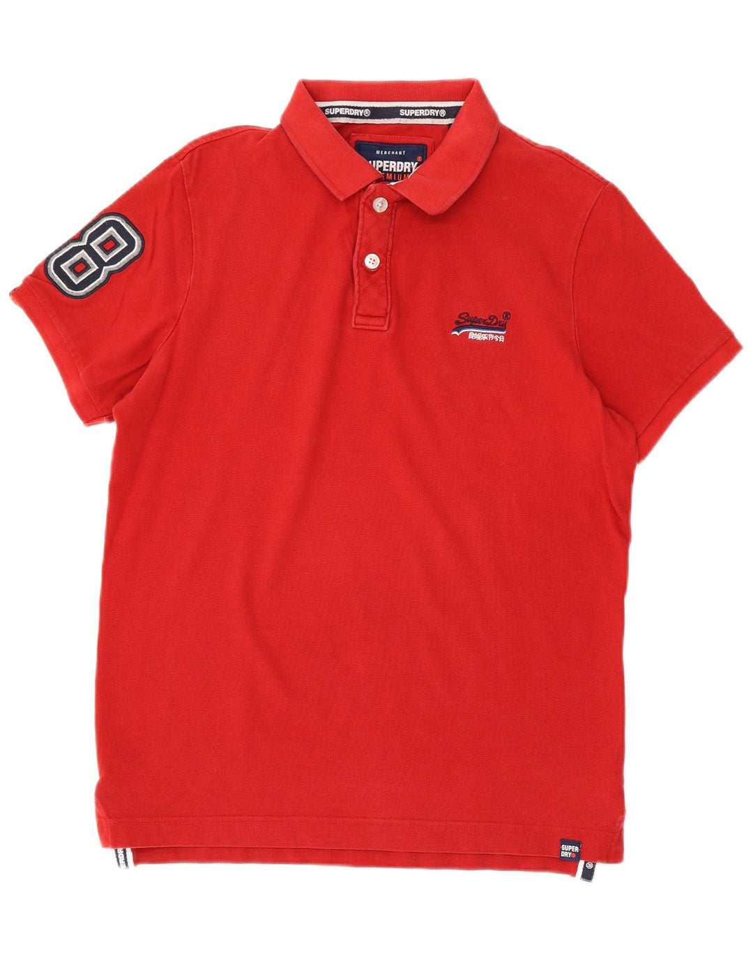 Superdry grafisk poloshirt til mænd, stor rød bomuld