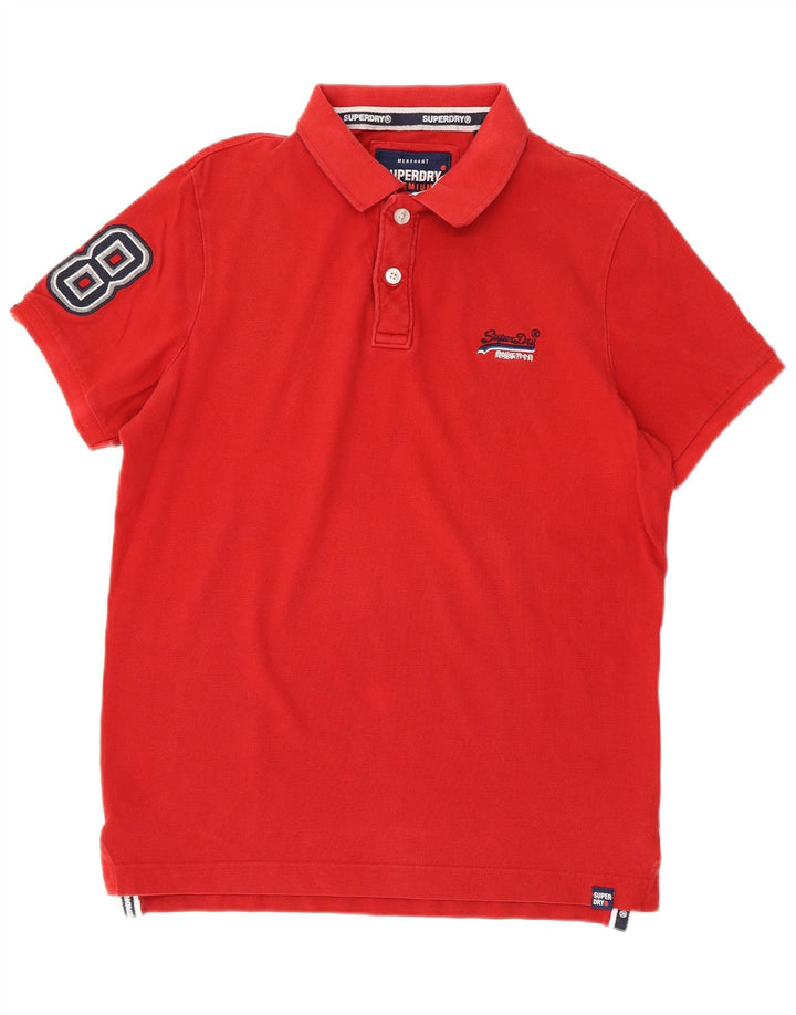 Superdry grafisk poloshirt til mænd, stor rød bomuld