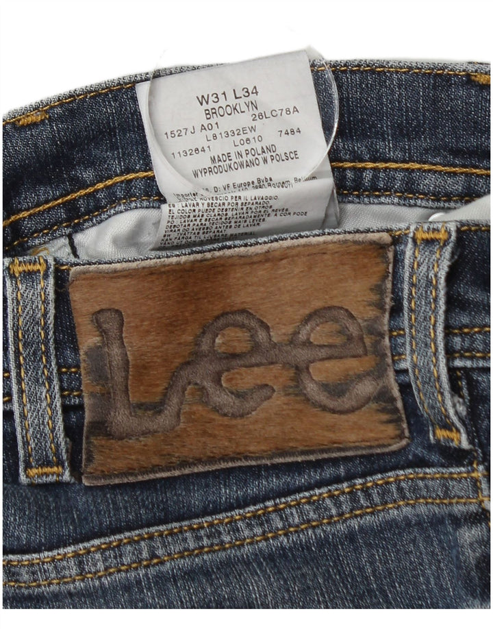 Lee Mens Brooklyn Straight Jeans W31 L32 Blå Bomuld