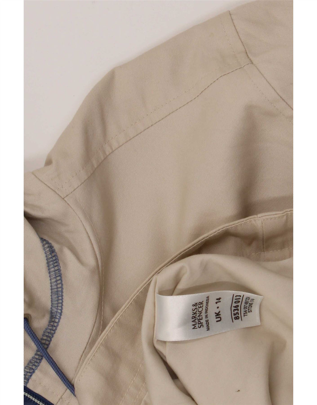 Marks & Spencer, hættebomberjakke til kvinder, UK 14 Stor beige bomuld
