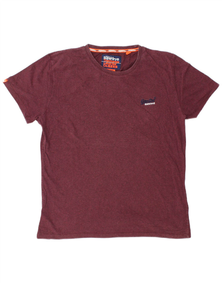 SUPERDRY Herre T-Shirt Top Stor Bourgogne Bomuld