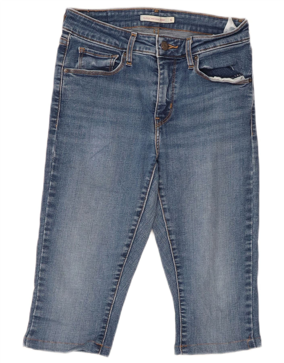 LEVI'S Dame Klassisk Mid Rise Skinny Capri Jeans US 6 Medium W26 L14 Blå