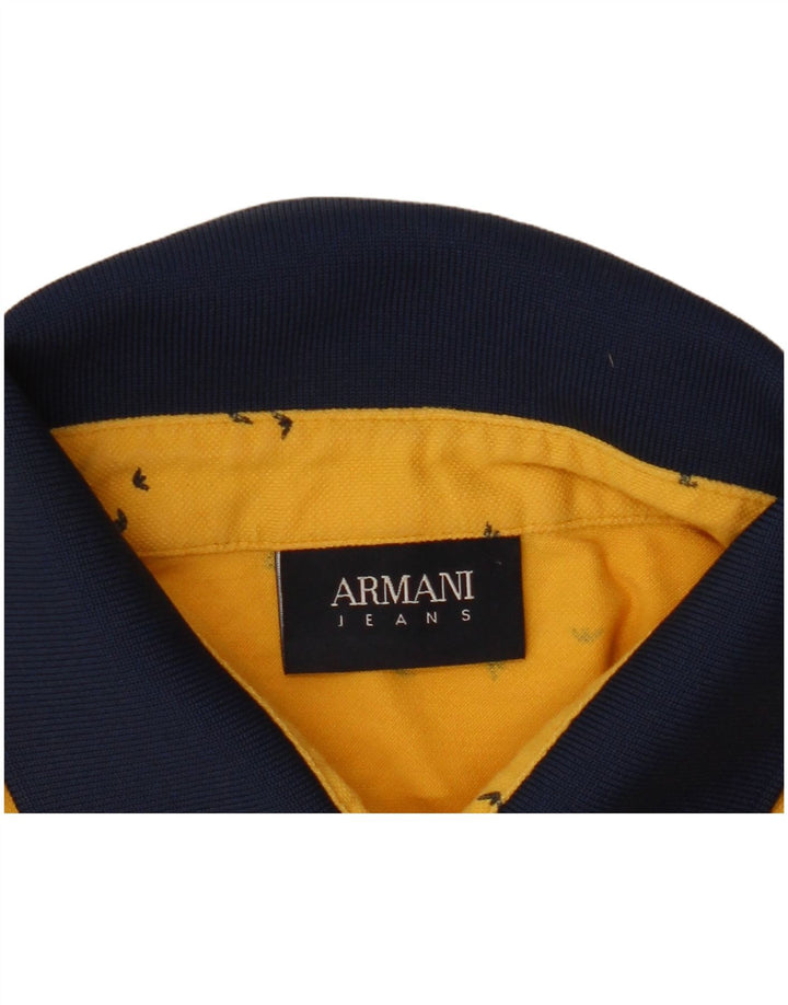 ARMANI JEANS Herre abstrakt mønster poloshirt Medium gul farveblok