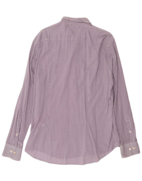 Fred Perry Herre Slim Fit skjorte 2XL marineblå geometrisk bomuld