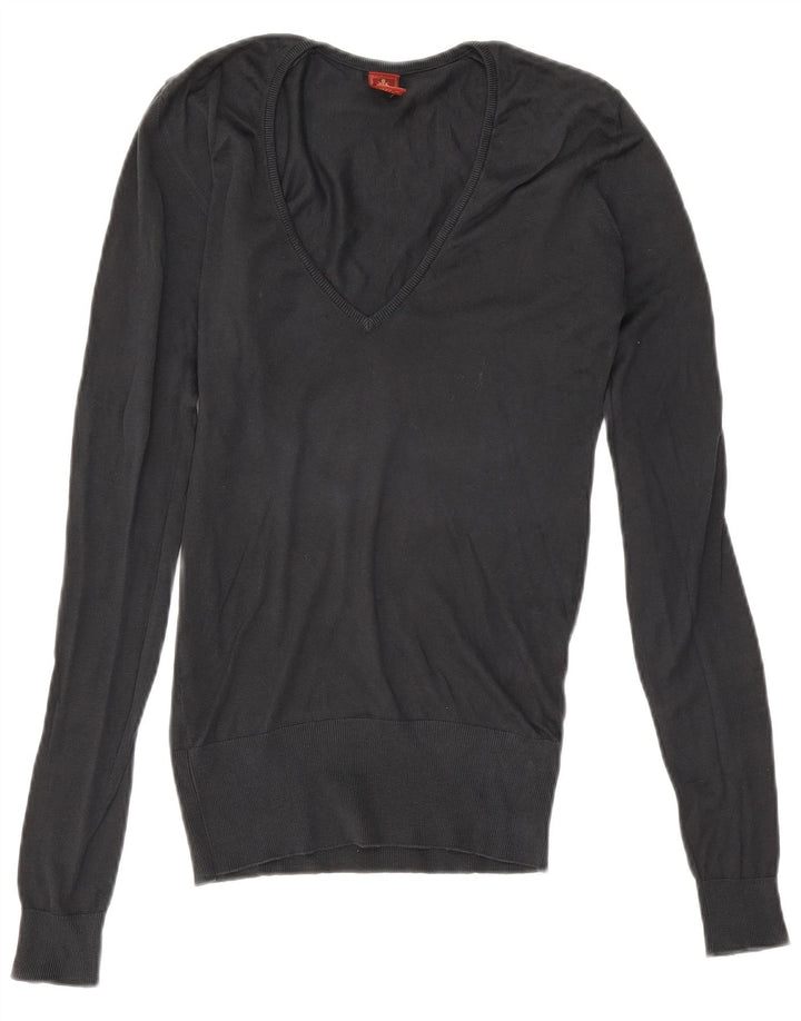 Dondup Dame V-hals sweater UK 10 Small Black