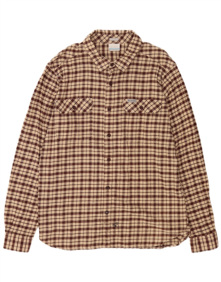 Columbia Active Flannel-skjorte til mænd XL Beige ternet bomuld