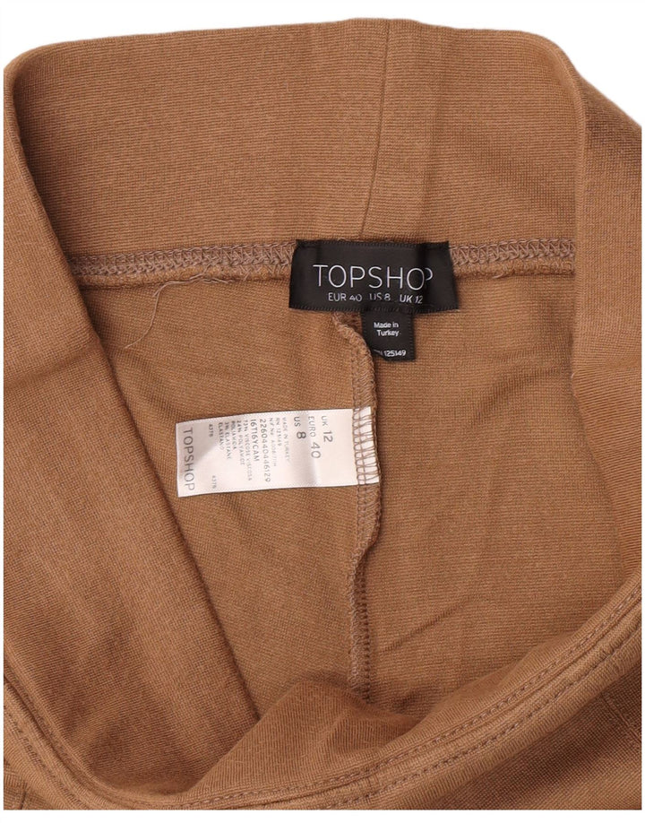 Topshop Dame Leggings UK 12 Medium Brun Viscose