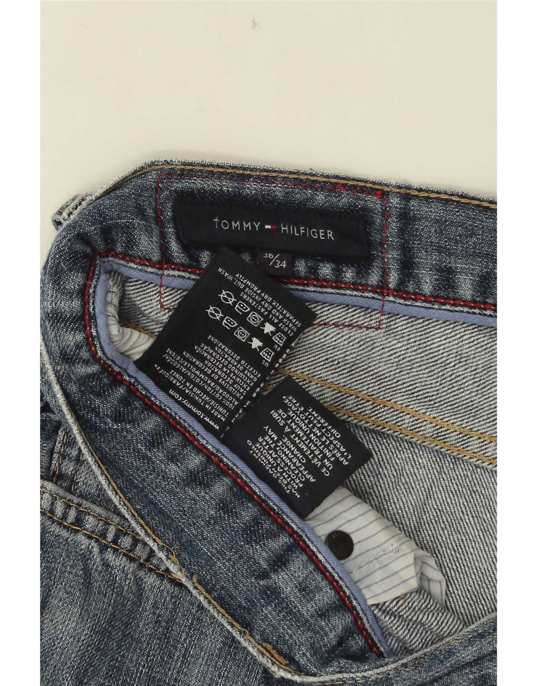 Tommy Hilfiger Straight Jeans til mænd W36 L27 Blå Bomuld