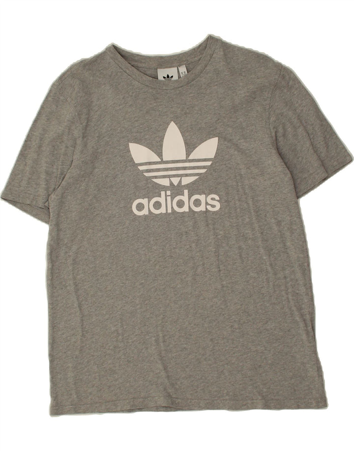 ADIDAS Mens Graphic T-Shirt Top Medium Grey Cotton Vintage Adidas and Second-Hand Adidas from Messina Hembry 