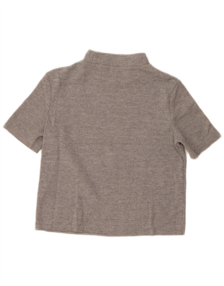 Zara Womens Crop T-Shirt Top UK 10 Small Grå Polyester