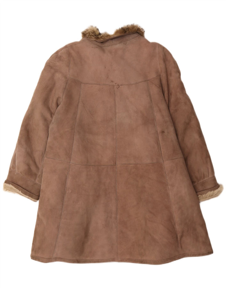 Vintage Dame Shearling Coat UK 18 XL Brun