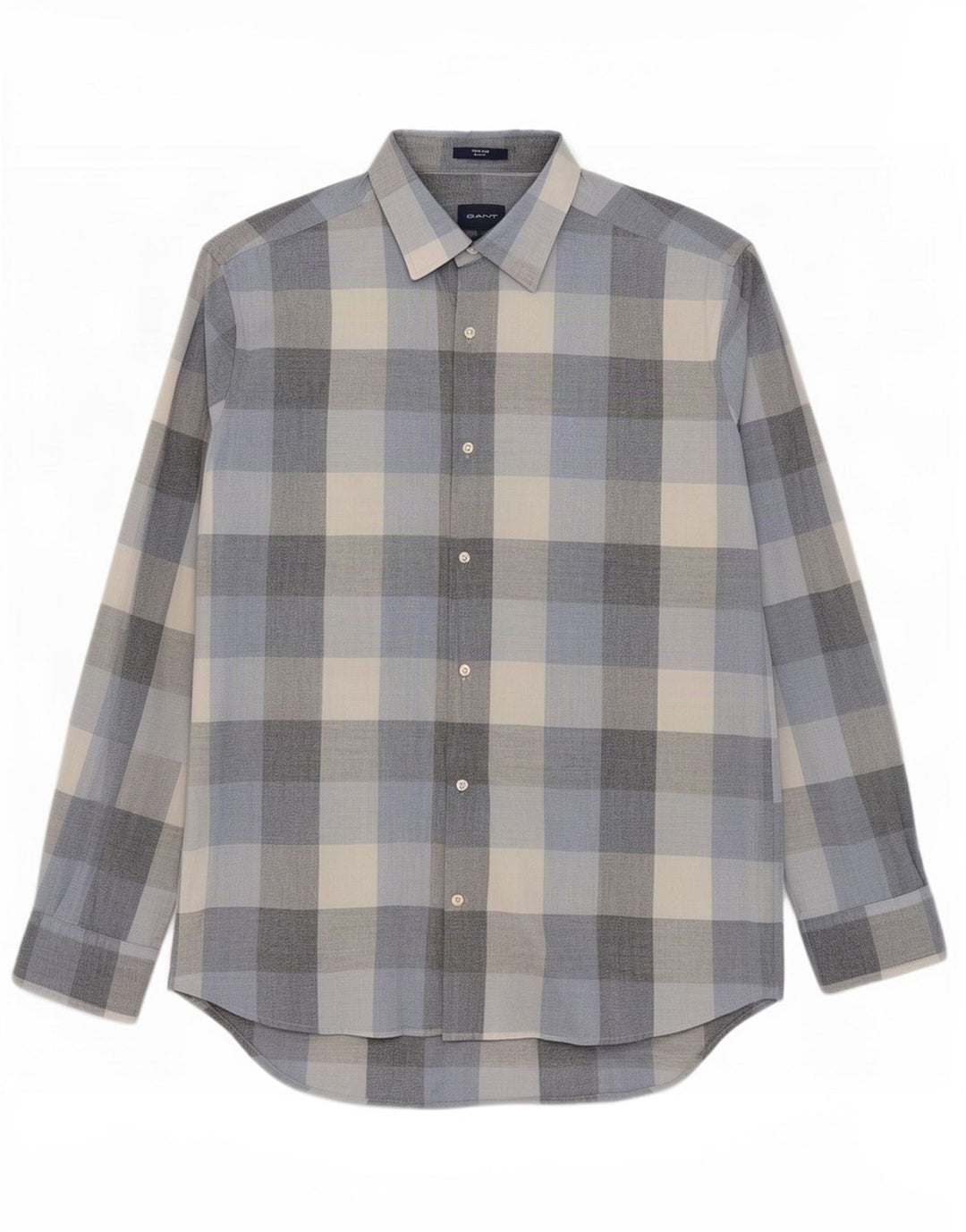 Gant Herre Regular Fit skjorte størrelse 41/42 16 1/2 Large Blue Gingham Cotton