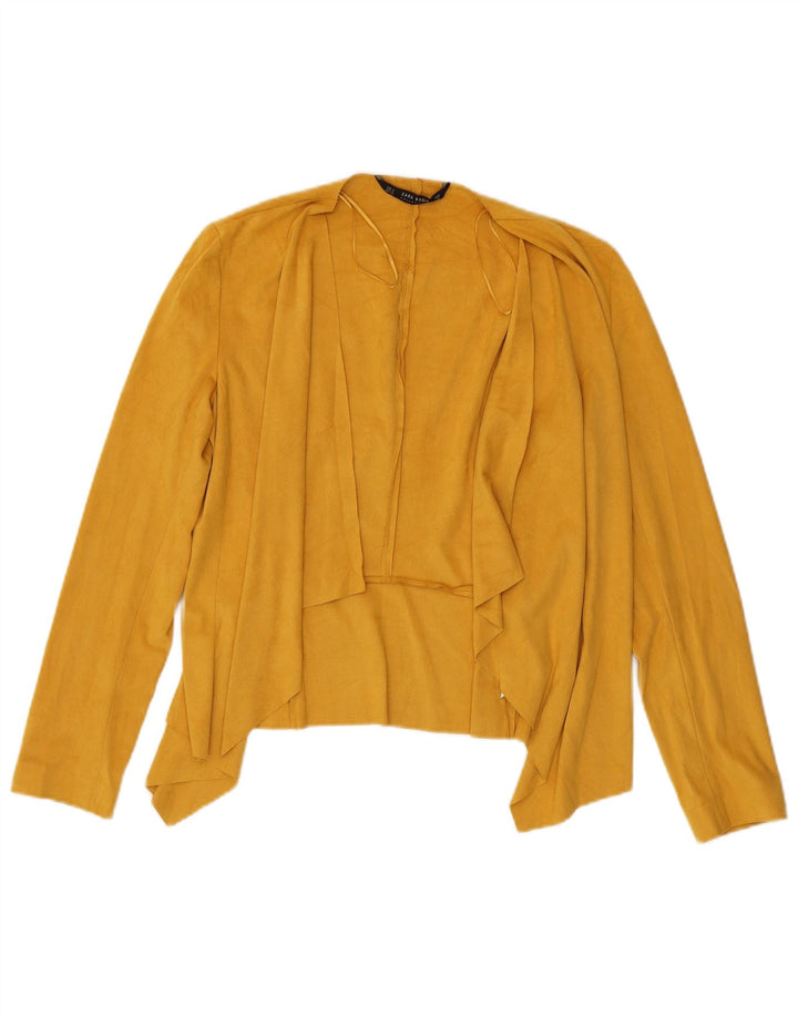 Zara Dame Cardigan Top UK 10 Lille Gul Polyester