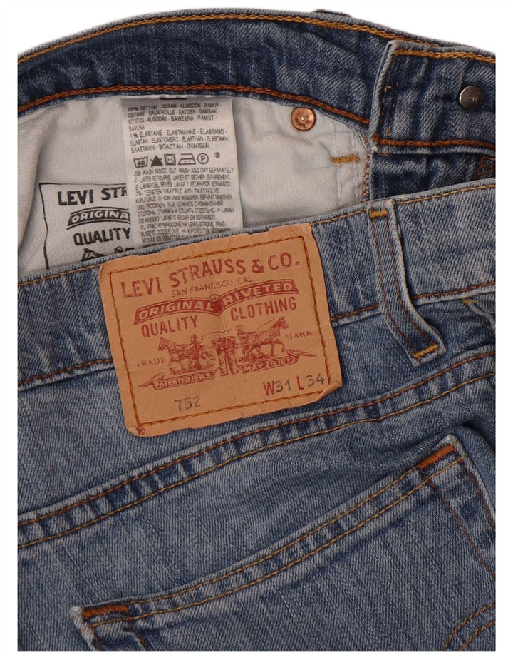 Levi's Herre 752 Straight Jeans W31 L34 Blå Bomuld
