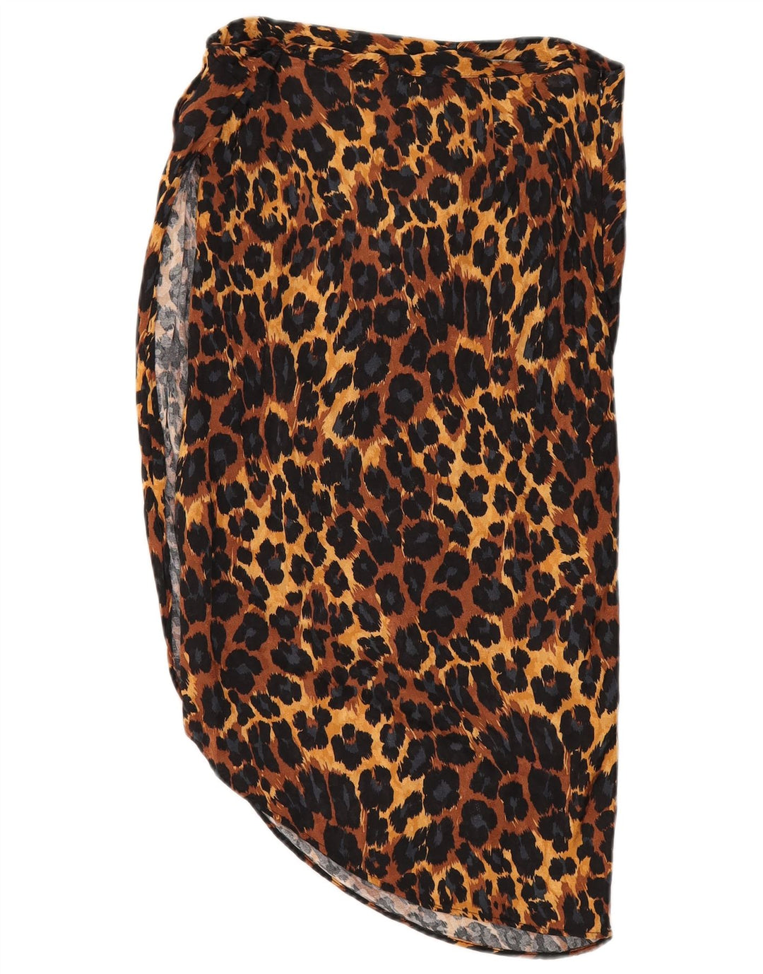 Zara Dame Asymmetrisk Nederdel Medium W28 Brun Animal Print Viscose