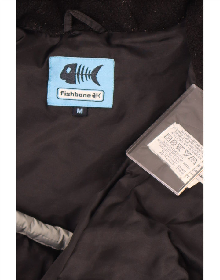 Fishbone Herre hættepolstret jakke UK 38 Medium Grey Colourblock Nylon
