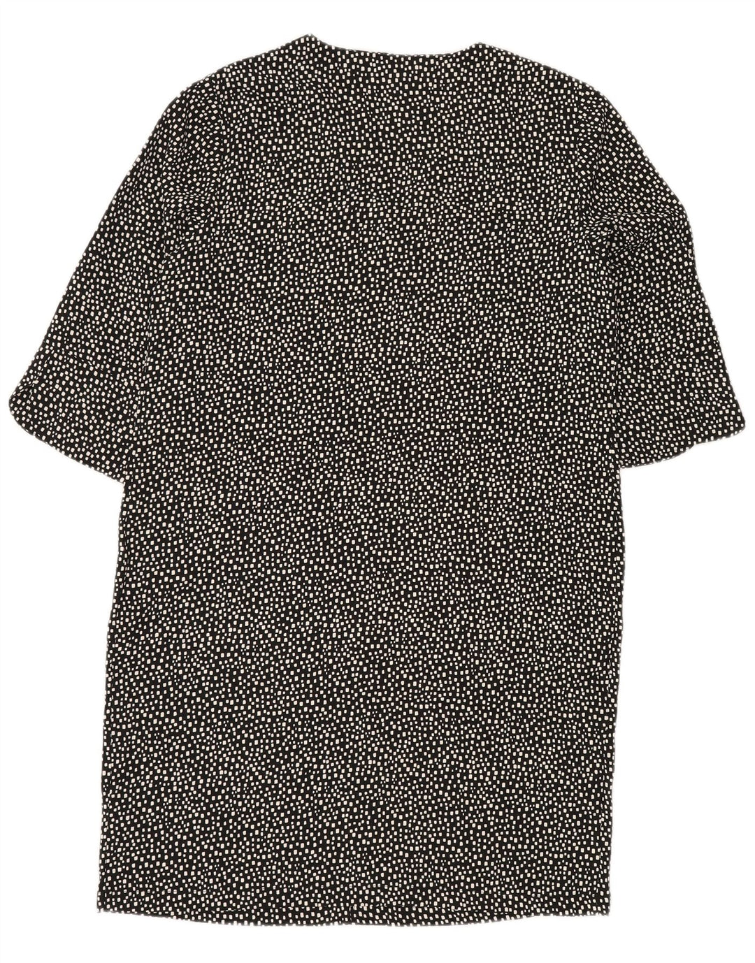 MARKS & SPENCER Skiftskjole til kvinder UK 14 Stor sort geometrisk polyester