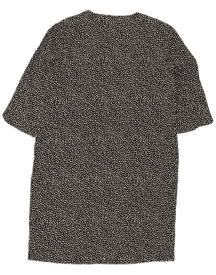 MARKS & SPENCER Skiftskjole til kvinder UK 14 Stor sort geometrisk polyester