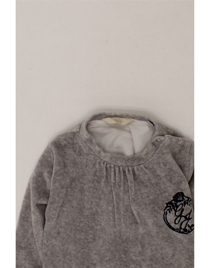 GUESS Baby Girls Top Long Sleeve 18-24 Months Grey Vintage Guess and Second-Hand Guess from Messina Hembry 