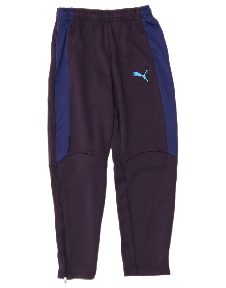 PUMA Træningsdragtsbukser til drenge 9-10 år Navy Blue Colourblock Polyester