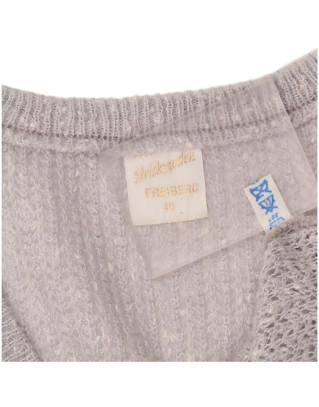 Strickmoden Dame Loose Fit Vest Tank Top EU 40 Medium Sølv
