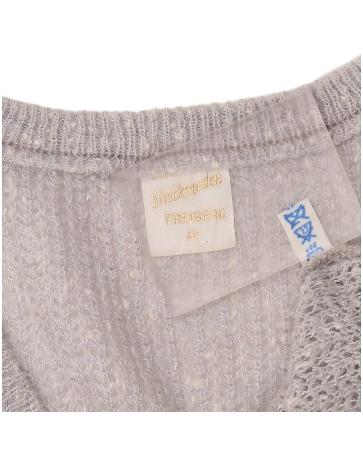Strickmoden Dame Loose Fit Vest Tank Top EU 40 Medium Sølv