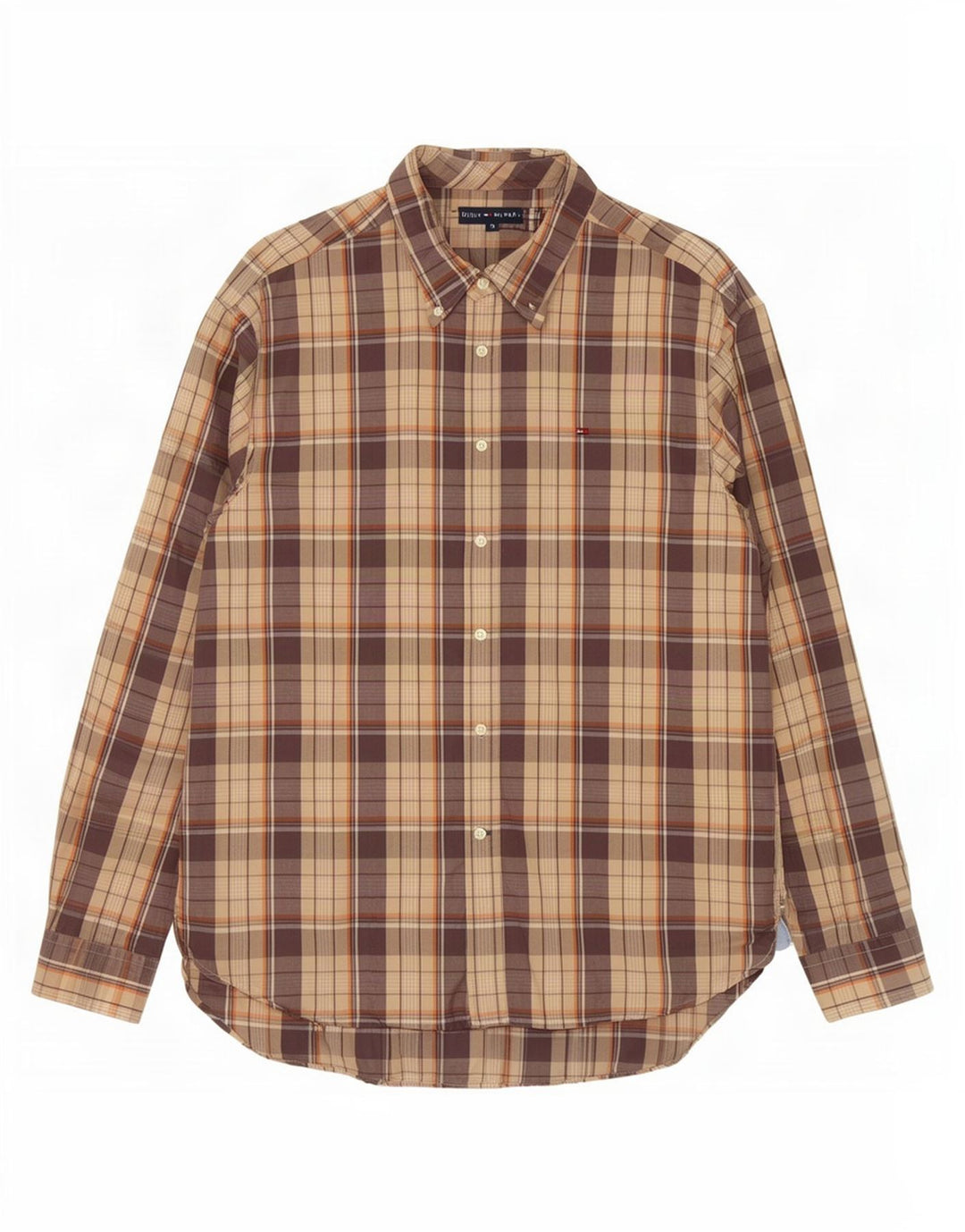 Tommy Hilfiger Herreskjorte XL Beige ternet bomuld