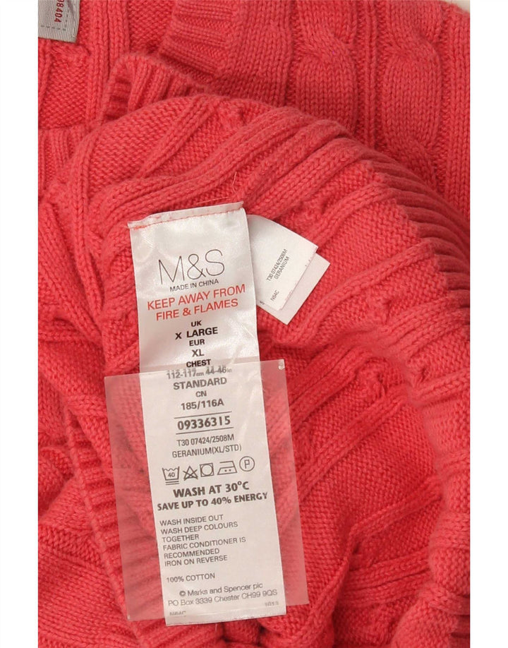 Marks & Spencer Herre sweater med rund hals XL Pink bomuld