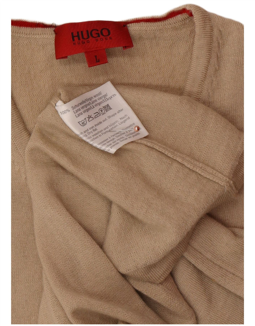 HUGO BOSS Herrevest Tank Top Stor Beige Virgin Wool