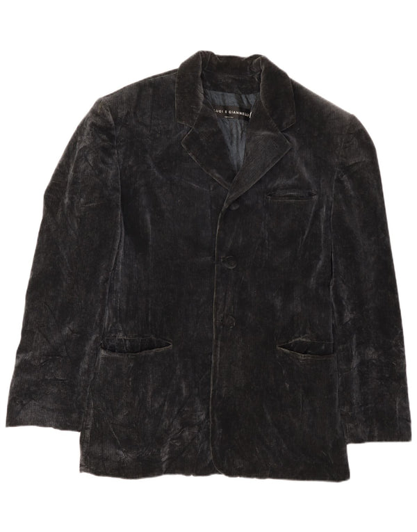 CALUGI E GIANNELLI Mens Velvet Blazer Jacket IT 52 XL Navy Blue