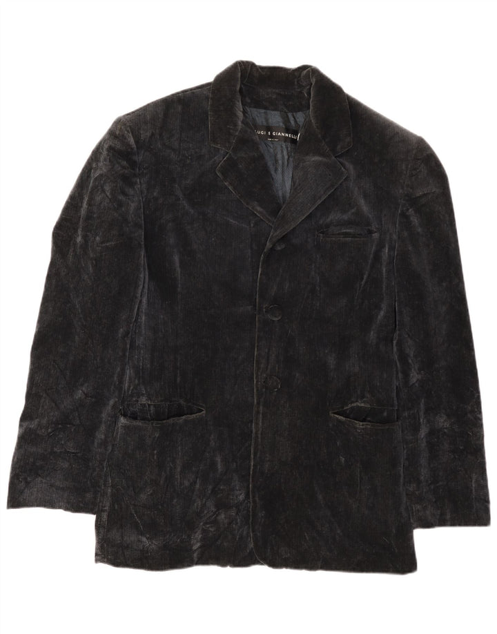 CALUGI E GIANNELLI Herre Velvet Blazer Jacket IT 52 XL Navy Blue