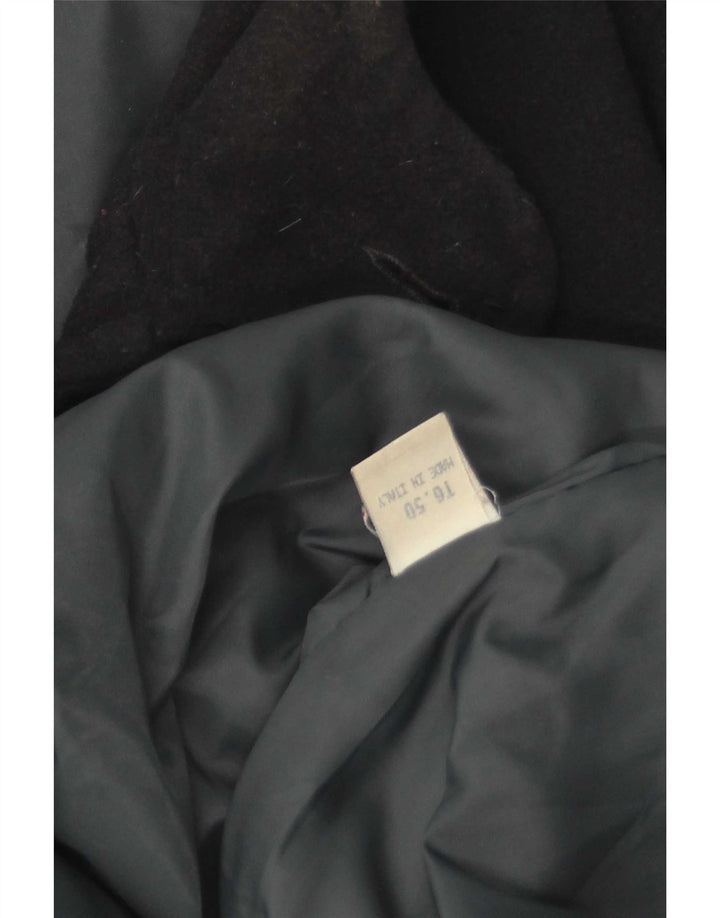 Vintage Herre Hooded Duffel Coat IT 50 Large Navy Blue Wool
