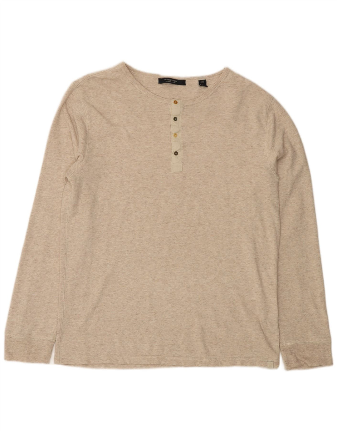 Scotch & Soda Herre Top Langærmet XL Beige Flecked Bomuld