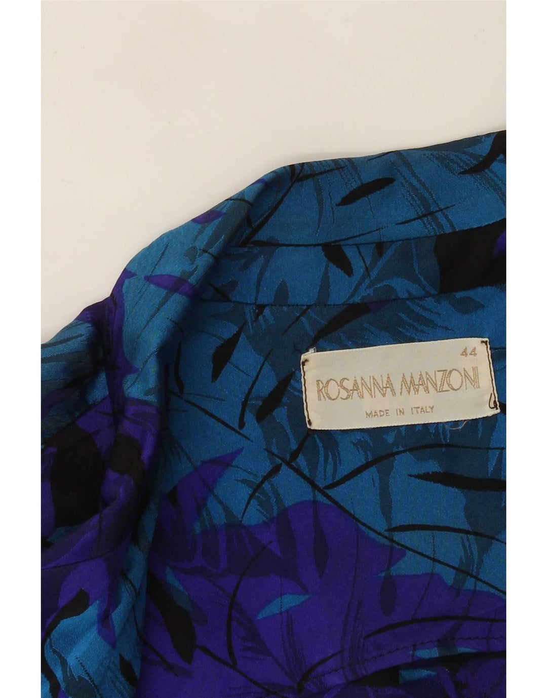 Rosanna Manzoni Dame Open Blazer Jacket IT 44 Medium Blue Floral