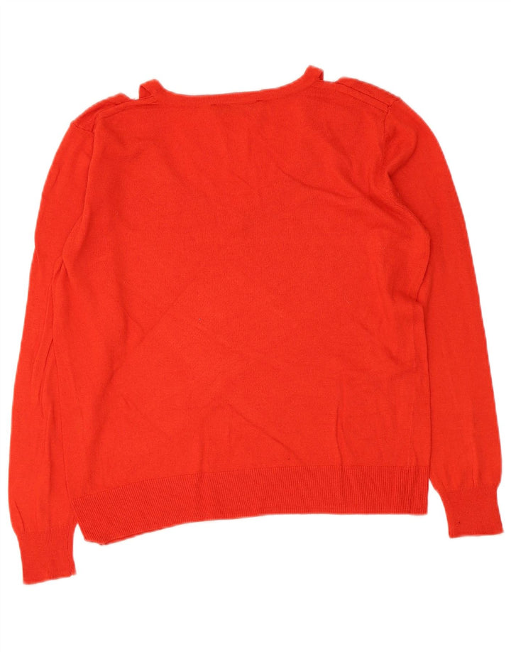 Zara Womens Crop V-hals sweater UK 14 Medium Rød